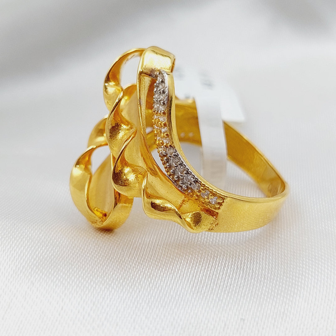 21K Gold Fancy Zirconia Ring by Saeed Jewelry - Image 3