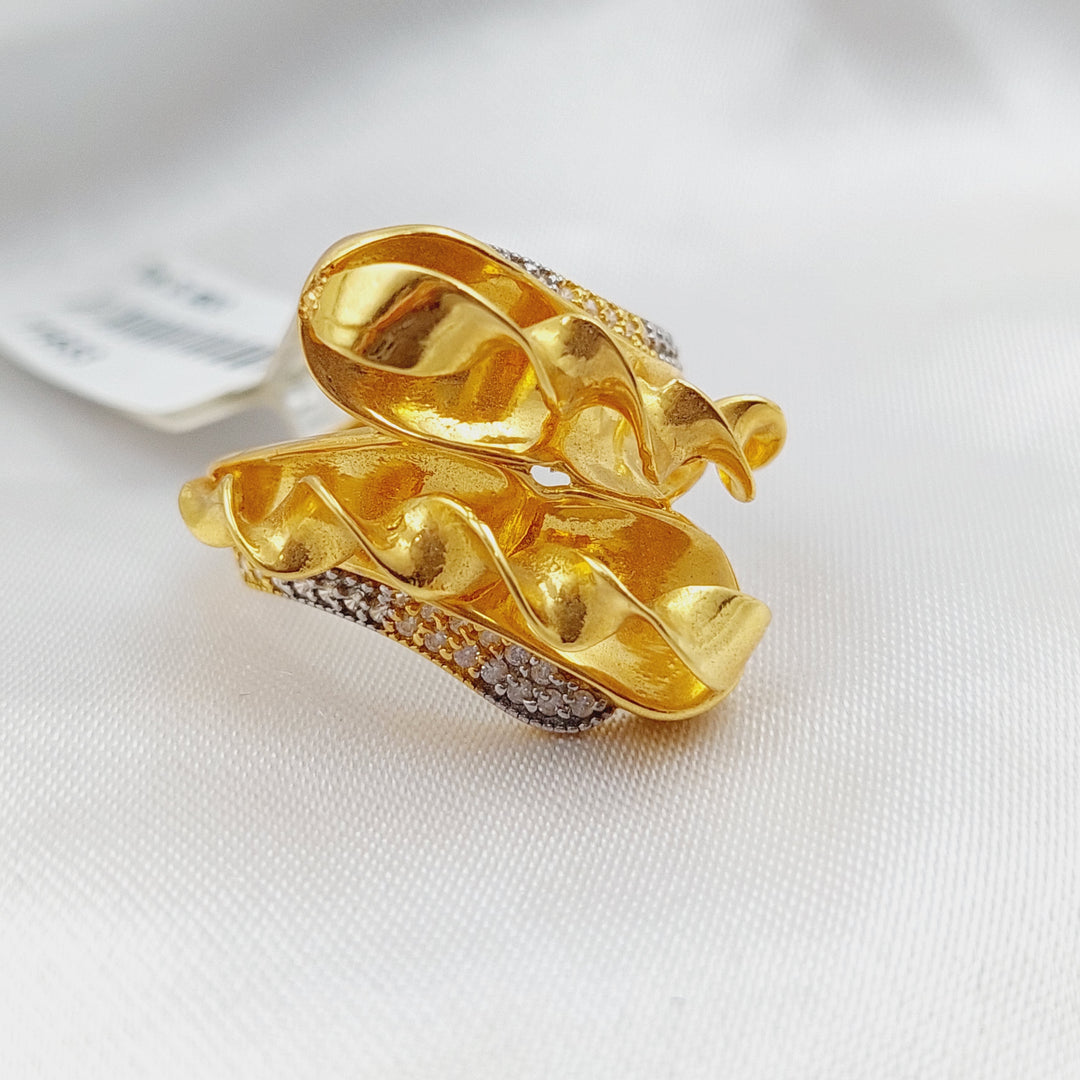 21K Gold Fancy Zirconia Ring by Saeed Jewelry - Image 4