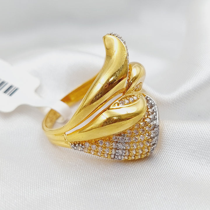 21K Gold Fancy Zirconia Ring by Saeed Jewelry - Image 4