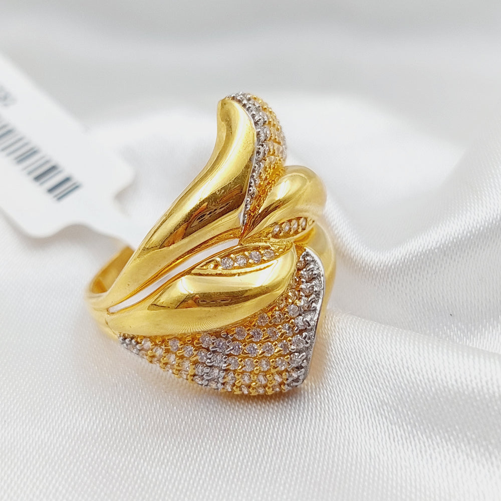 21K Gold Fancy Zirconia Ring by Saeed Jewelry - Image 2