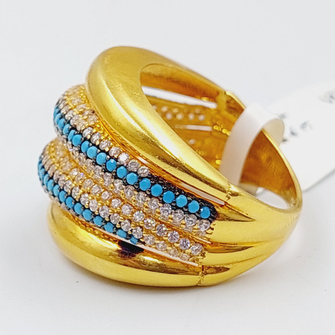 21K Gold Fancy Zirconia Ring by Saeed Jewelry - Image 3