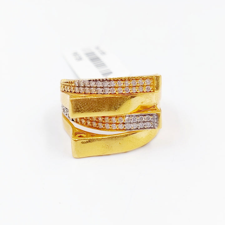 21K Gold Fancy Zirconia Ring by Saeed Jewelry - Image 5