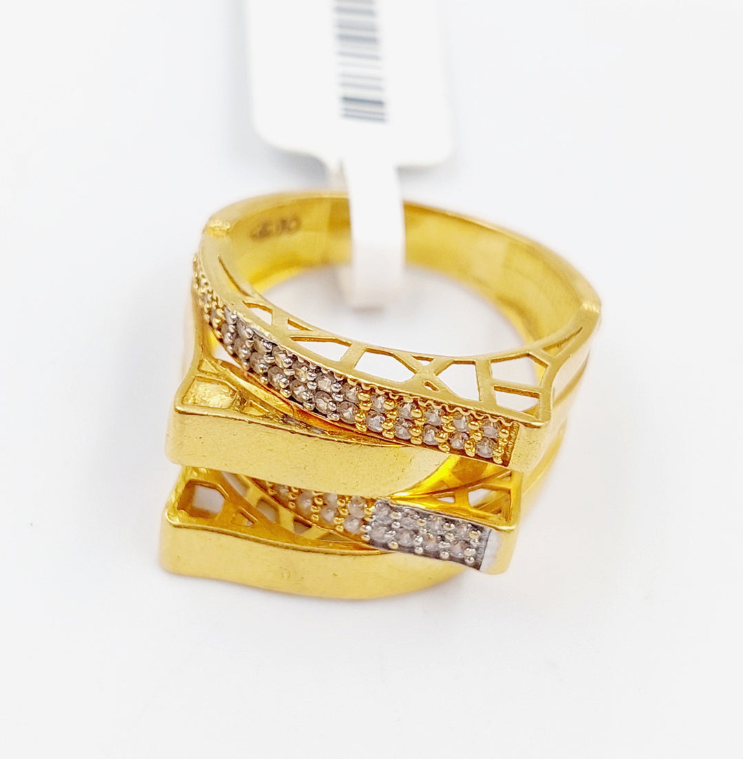 21K Gold Fancy Zirconia Ring by Saeed Jewelry - Image 1