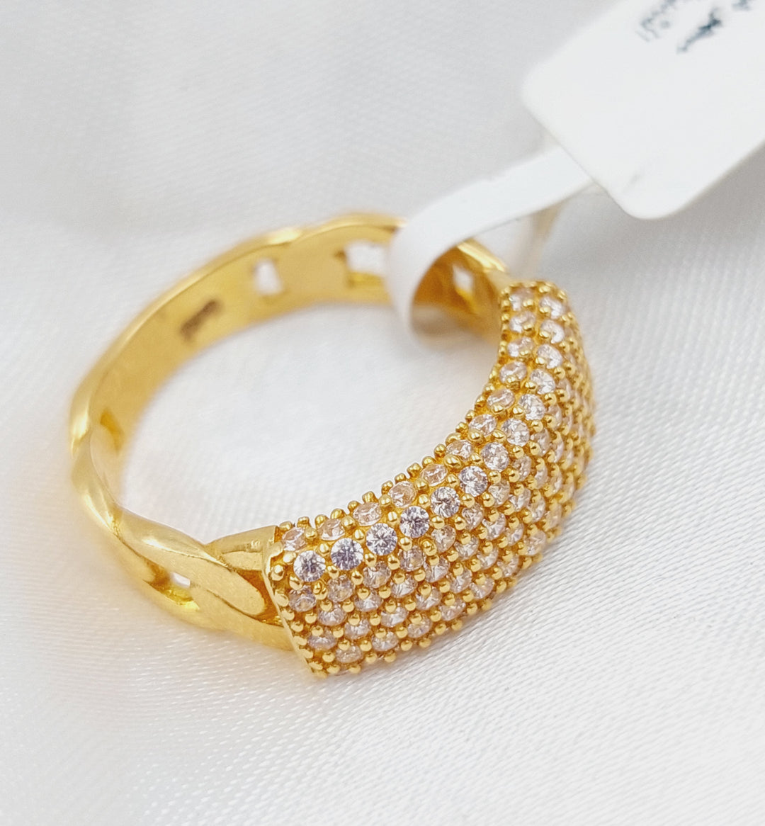 21K Gold Fancy Zirconia Ring by Saeed Jewelry - Image 7