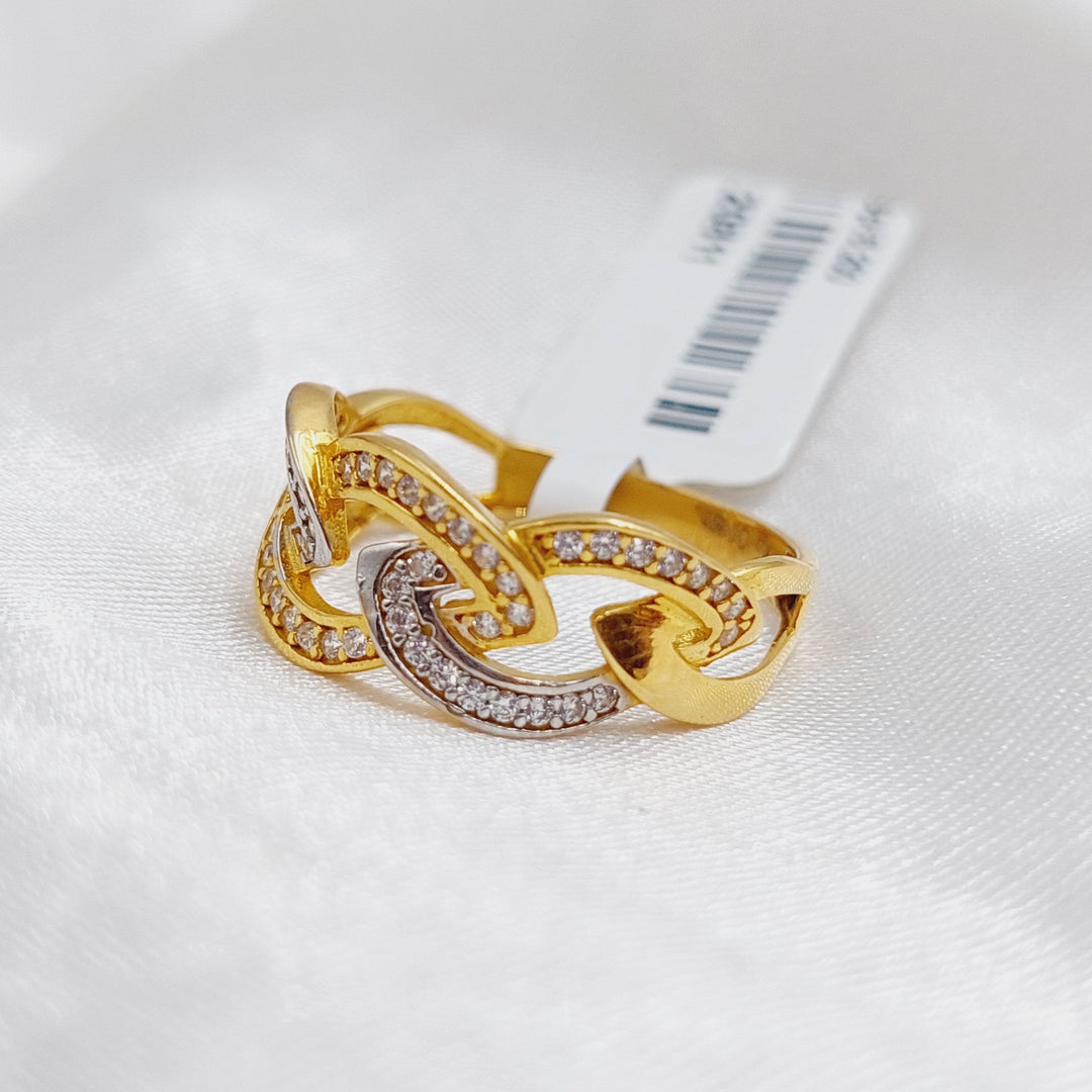 21K Gold Fancy Zirconia Ring by Saeed Jewelry - Image 4