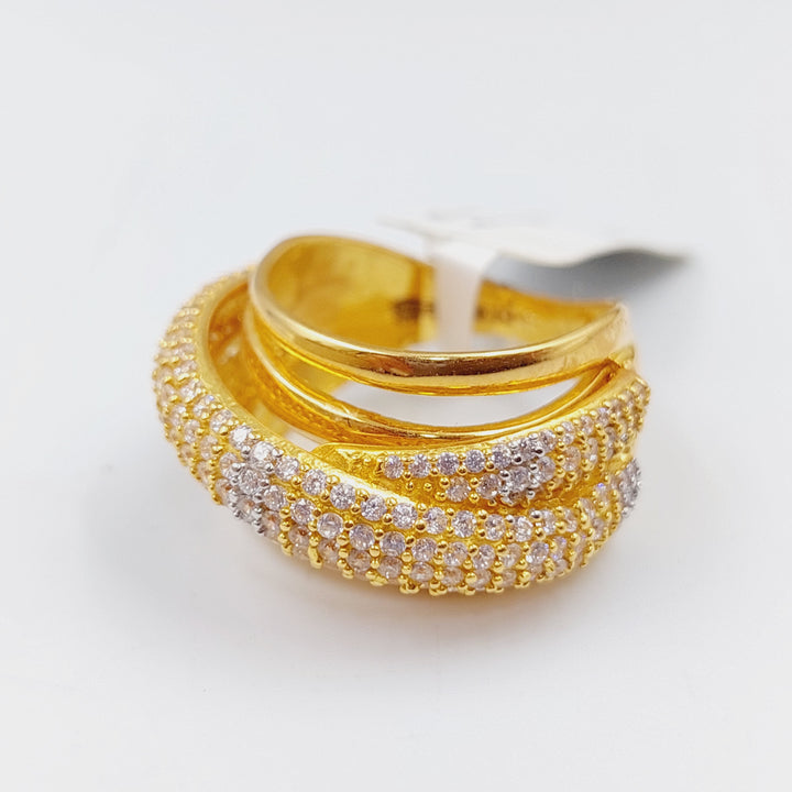 21K Gold Fancy Zirconia Ring by Saeed Jewelry - Image 3