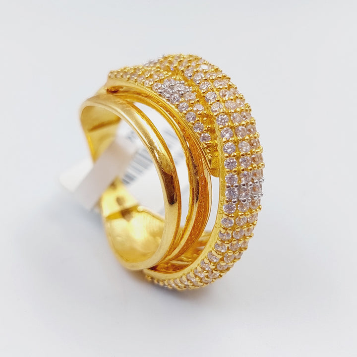 21K Gold Fancy Zirconia Ring by Saeed Jewelry - Image 6