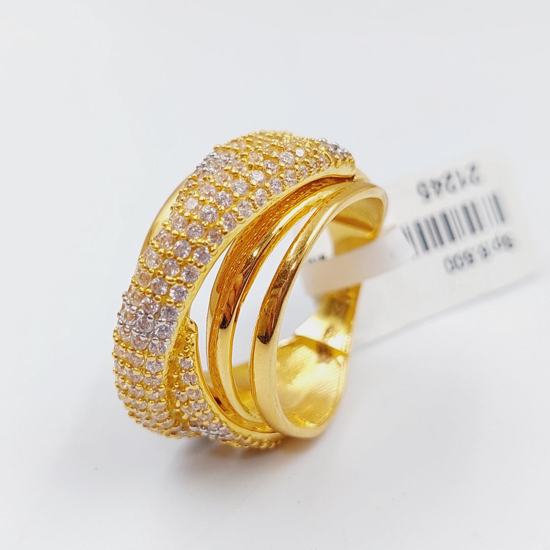 21K Gold Fancy Zirconia Ring by Saeed Jewelry - Image 1