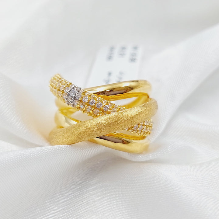 21K Gold Fancy Zirconia Ring by Saeed Jewelry - Image 5