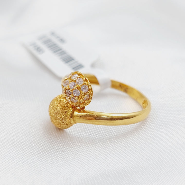 21K Gold Fancy Zirconia Ring by Saeed Jewelry - Image 3