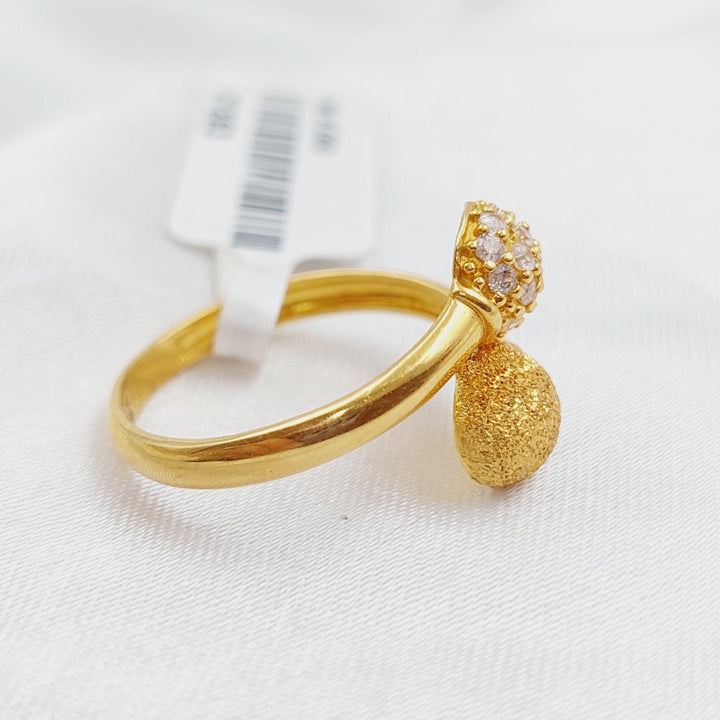 21K Gold Fancy Zirconia Ring by Saeed Jewelry - Image 4