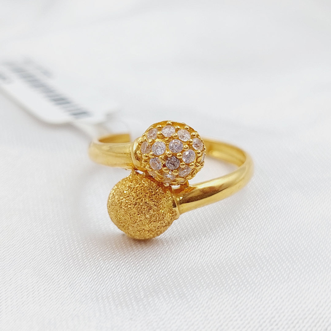 21K Gold Fancy Zirconia Ring by Saeed Jewelry - Image 1