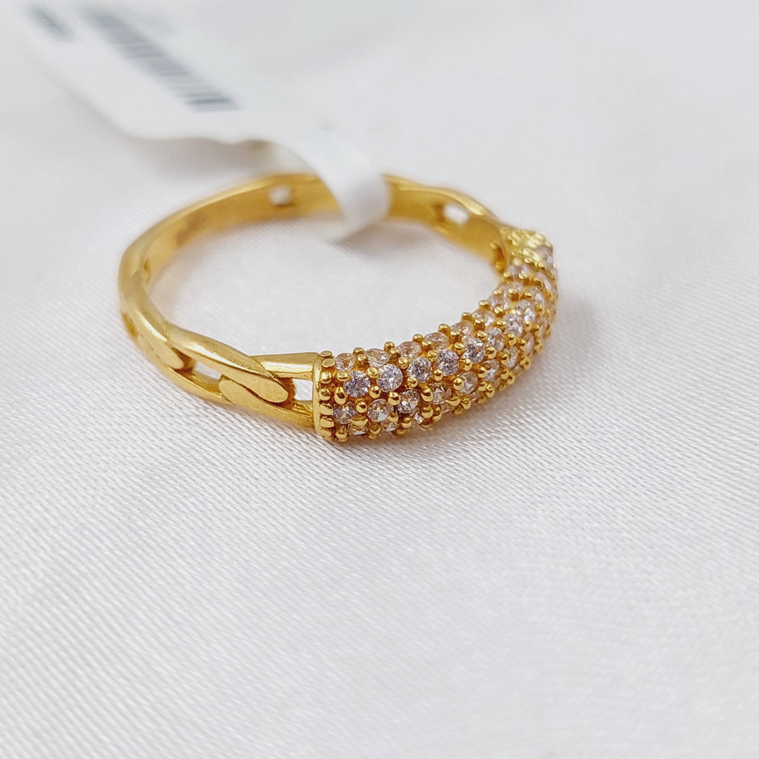 21K Gold Fancy Zirconia Ring by Saeed Jewelry - Image 3