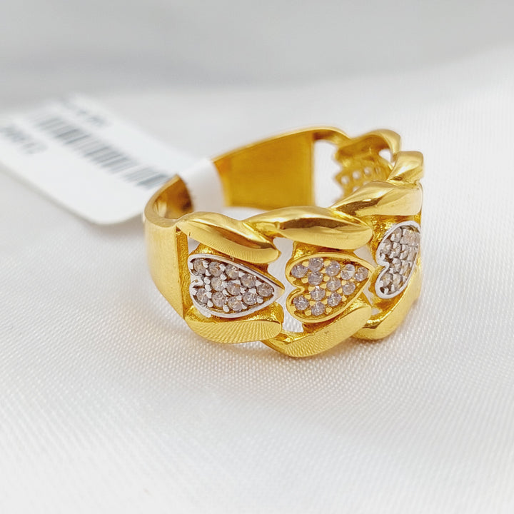 21K Gold Fancy Zirconia Ring by Saeed Jewelry - Image 3