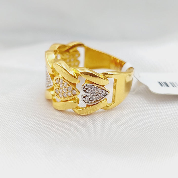 21K Gold Fancy Zirconia Ring by Saeed Jewelry - Image 5