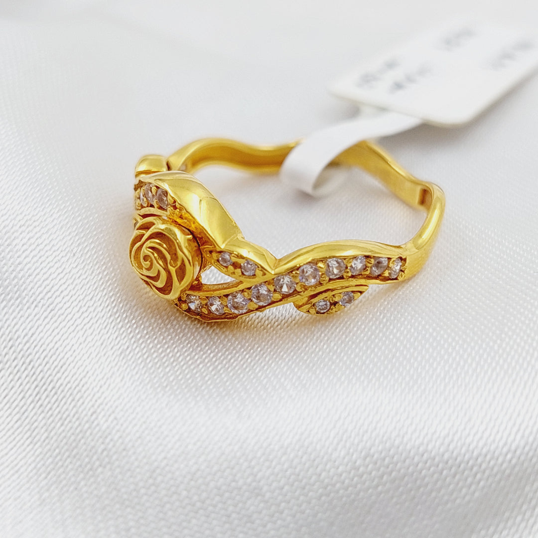 21K Gold Fancy Zirconia Ring by Saeed Jewelry - Image 3