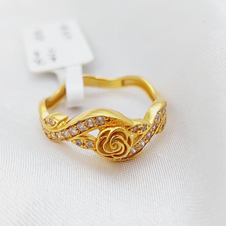 21K Gold Fancy Zirconia Ring by Saeed Jewelry - Image 5