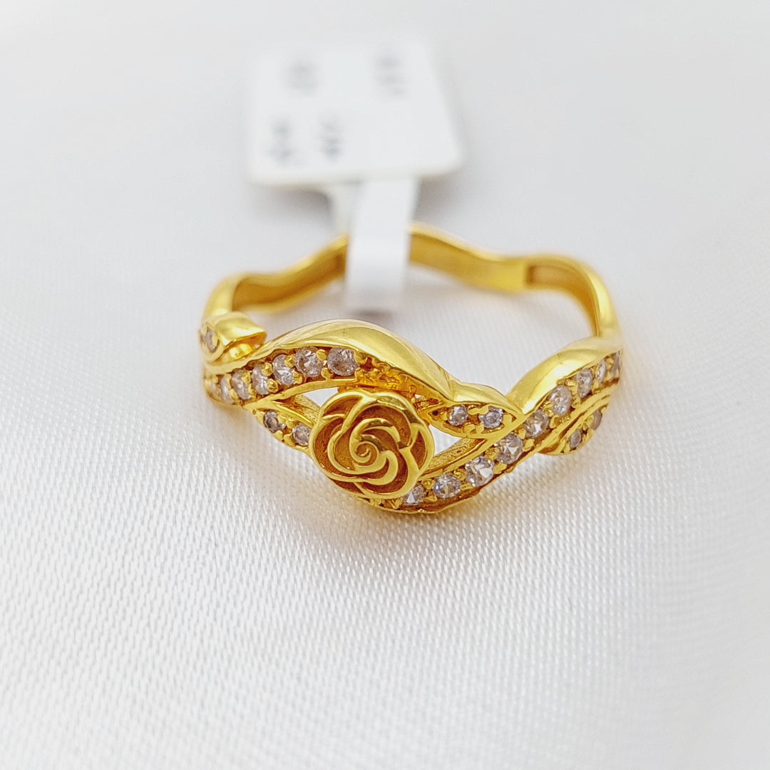 21K Gold Fancy Zirconia Ring by Saeed Jewelry - Image 1