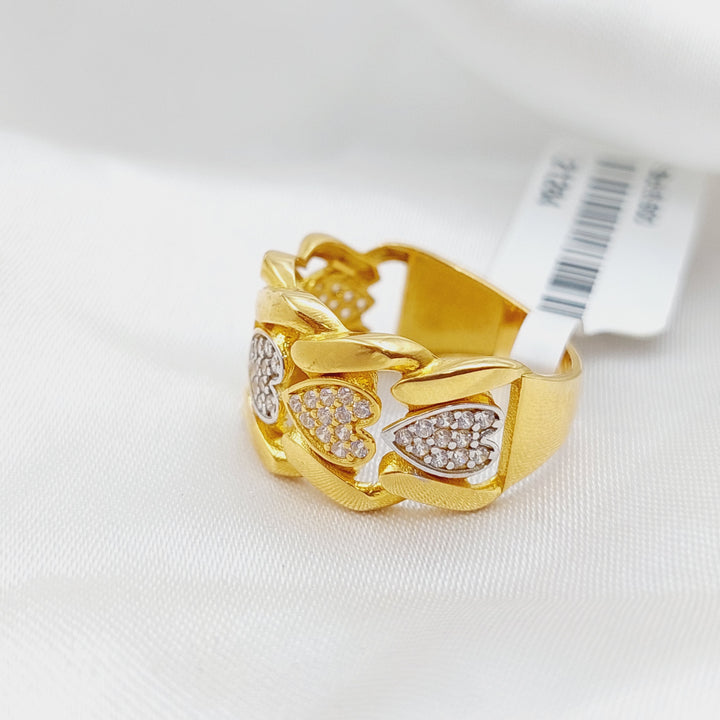 21K Gold Fancy Zirconia Ring by Saeed Jewelry - Image 4