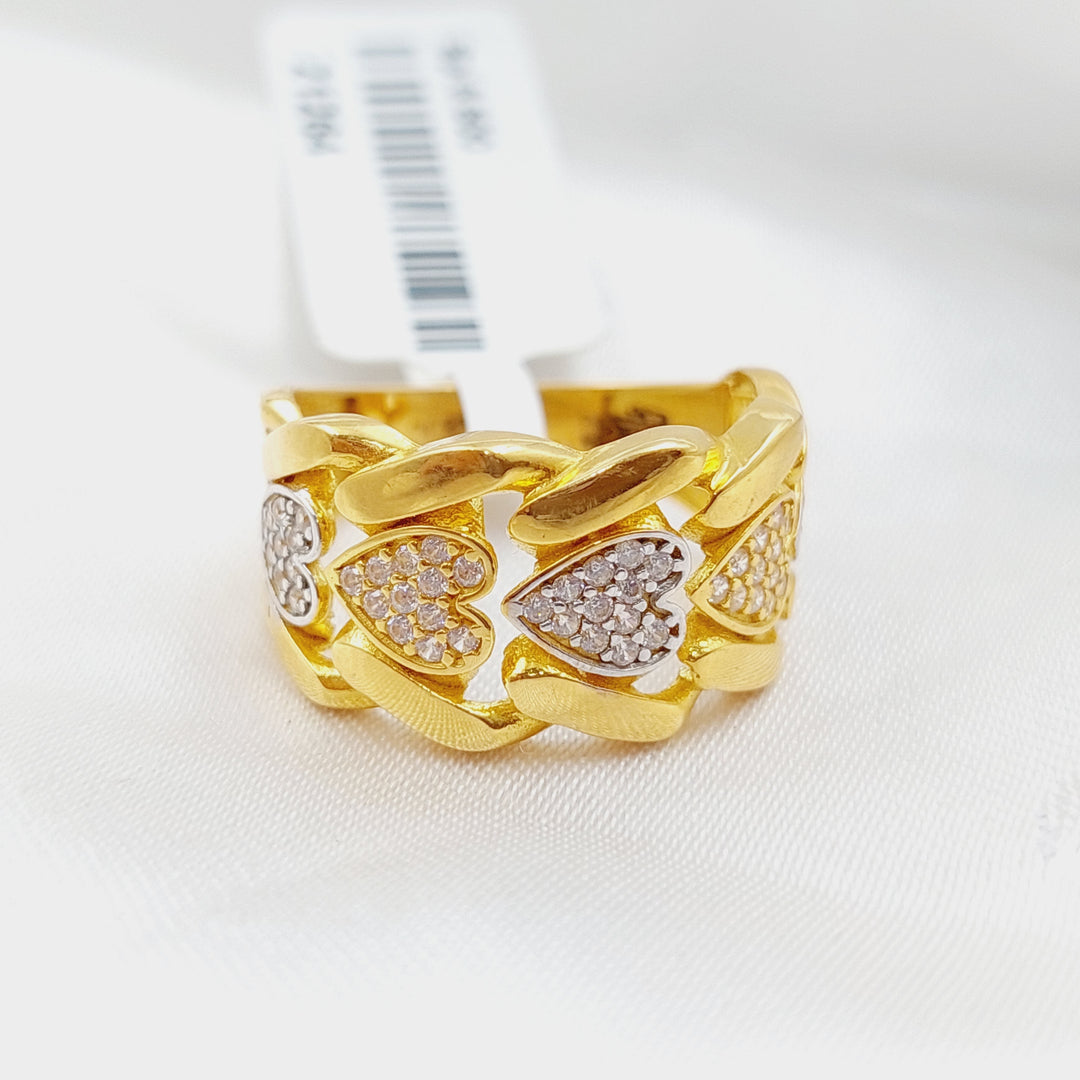 21K Gold Fancy Zirconia Ring by Saeed Jewelry - Image 1