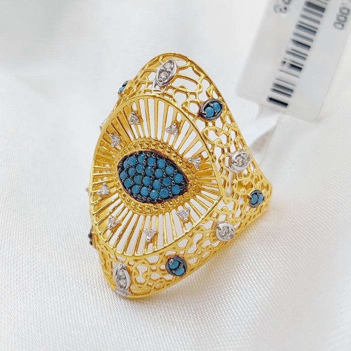 21K Gold Fancy Zirconia Ring by Saeed Jewelry - Image 1