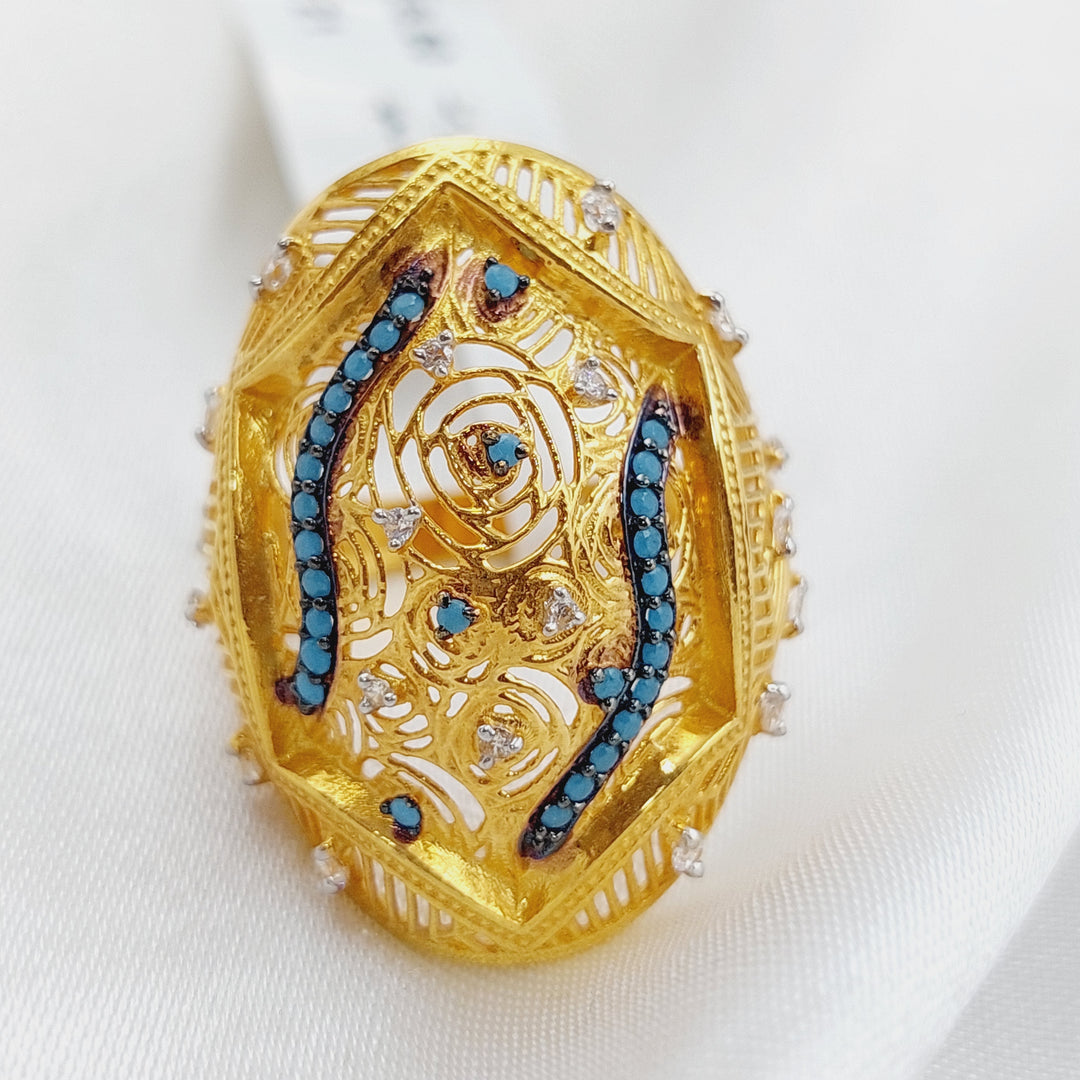 21K Gold Fancy Zirconia Ring by Saeed Jewelry - Image 4