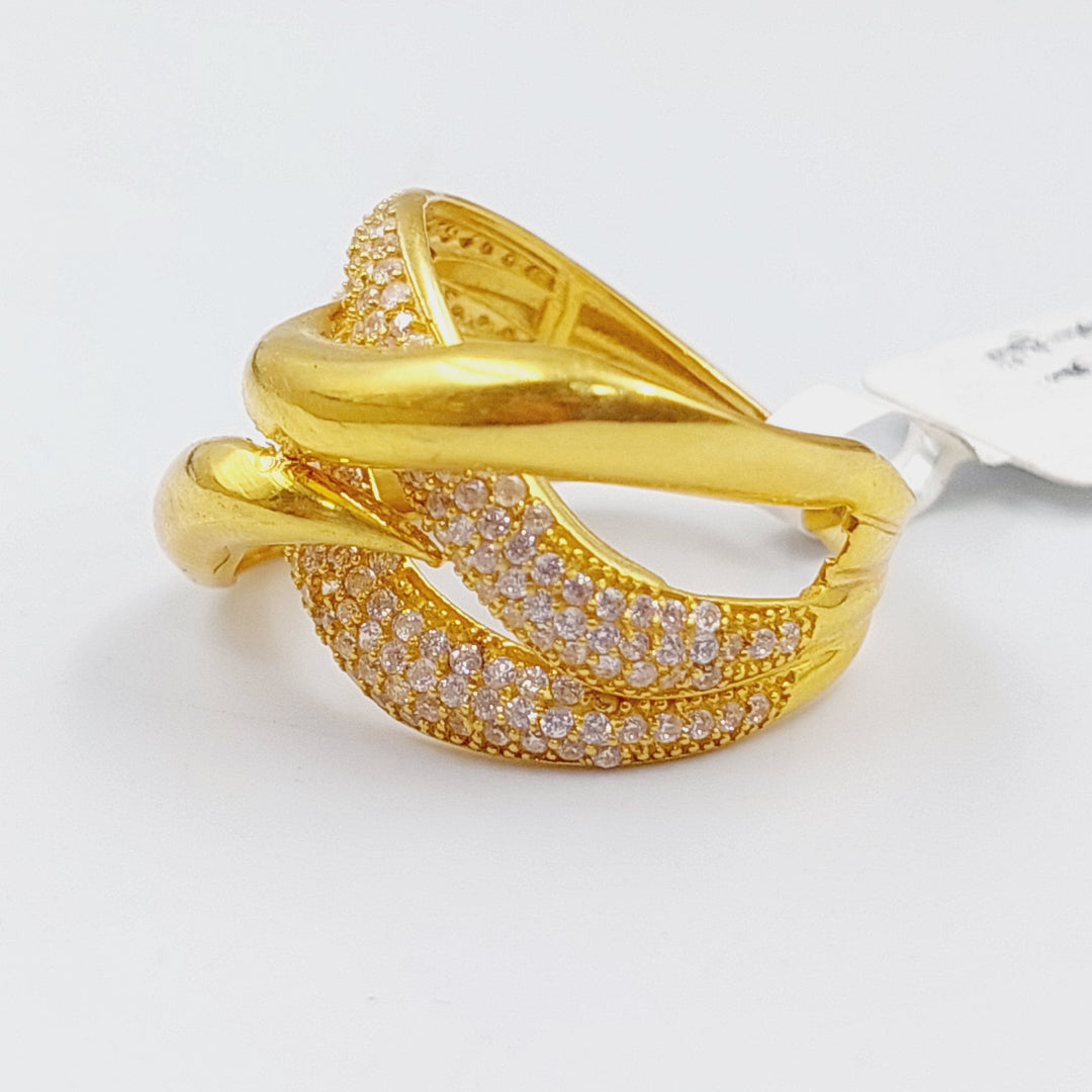 21K Gold Fancy Zirconia Ring by Saeed Jewelry - Image 3