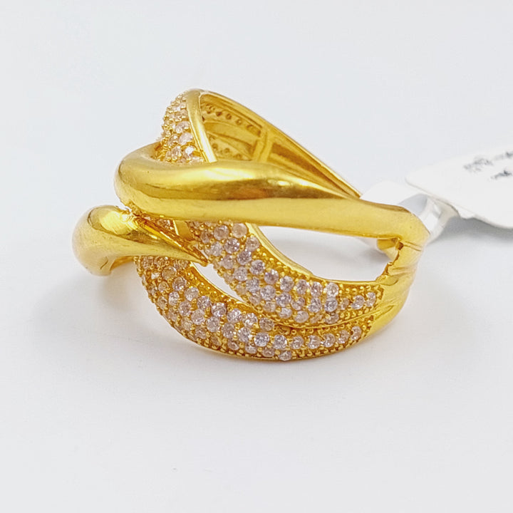 21K Gold Fancy Zirconia Ring by Saeed Jewelry - Image 3