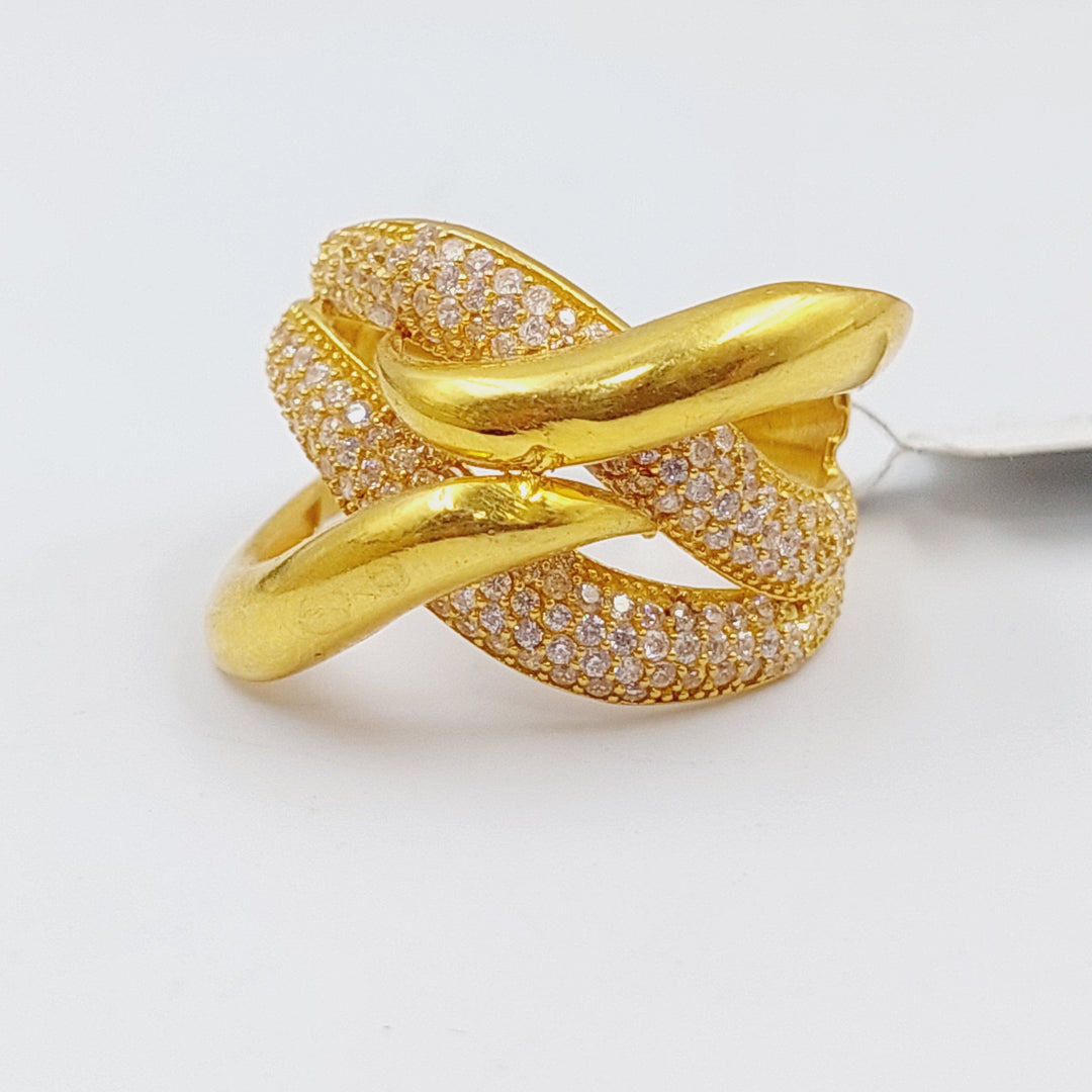 21K Gold Fancy Zirconia Ring by Saeed Jewelry - Image 8