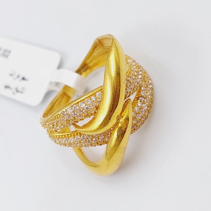 21K Gold Fancy Zirconia Ring by Saeed Jewelry - Image 5