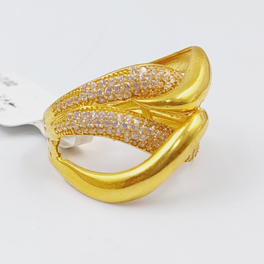 21K Gold Fancy Zirconia Ring by Saeed Jewelry - Image 1