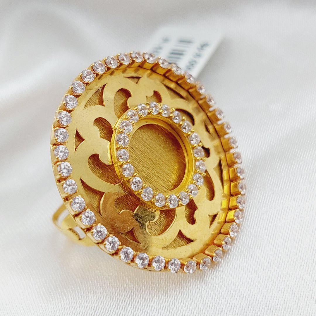 21K Gold Fancy Zirconia Ring by Saeed Jewelry - Image 3