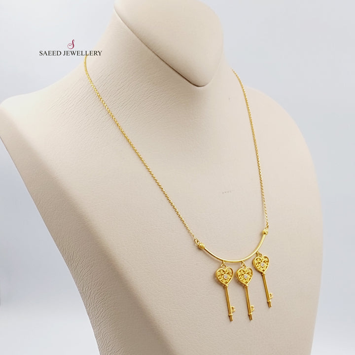 21K Gold Fancy key Necklace by Saeed Jewelry - Image 6