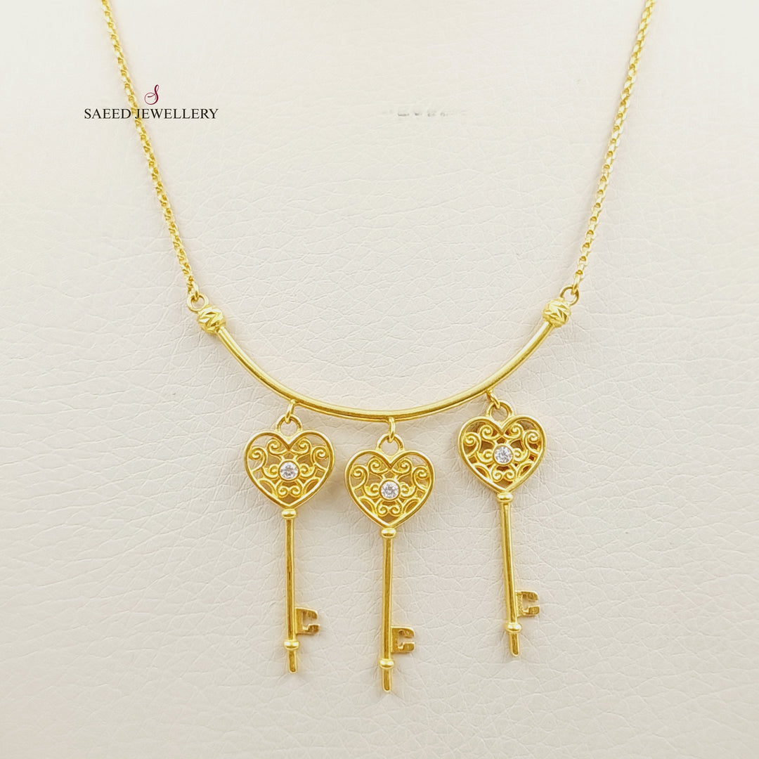 21K Gold Fancy key Necklace by Saeed Jewelry - Image 7