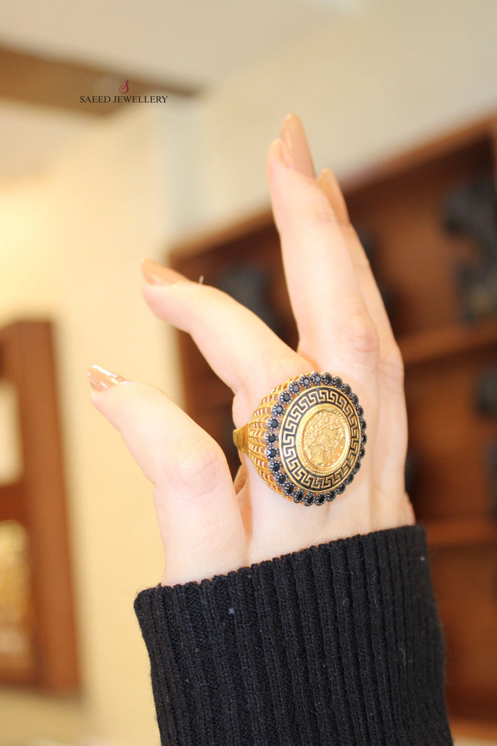 21K Gold Fancy lira Ring by Saeed Jewelry - Image 2