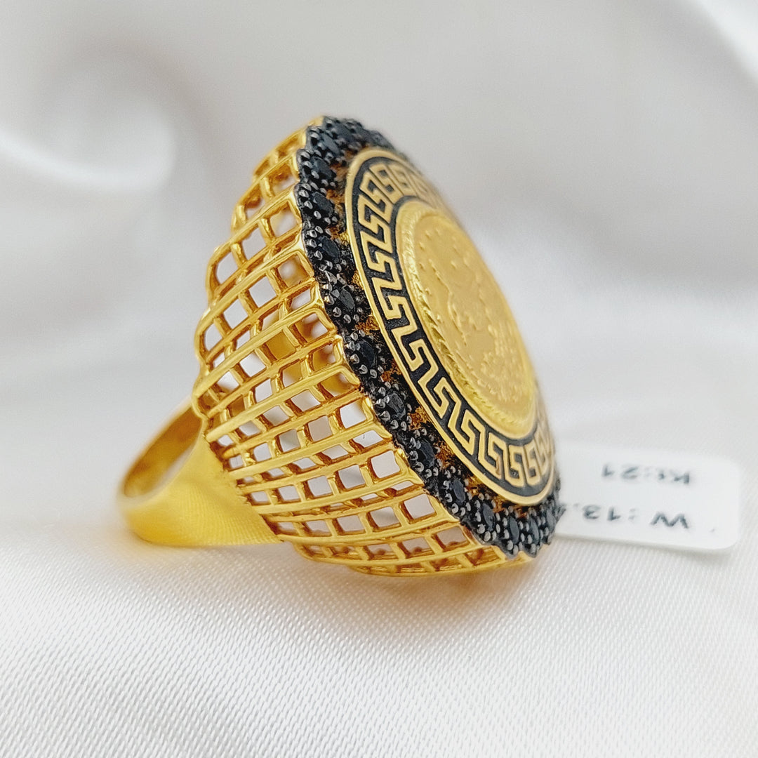 21K Gold Fancy lira Ring by Saeed Jewelry - Image 3