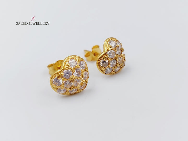 21K Gold Fancy screw Earrings by Saeed Jewelry - Image 5