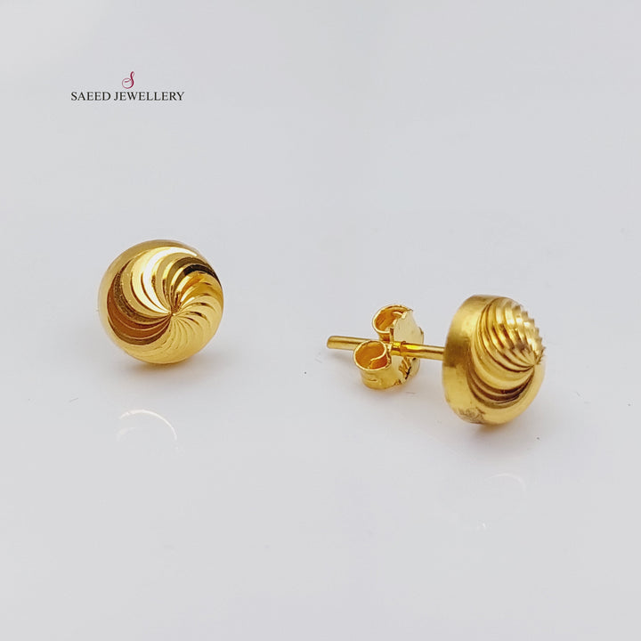 21K Gold Fancy screw Earrings by Saeed Jewelry - Image 6