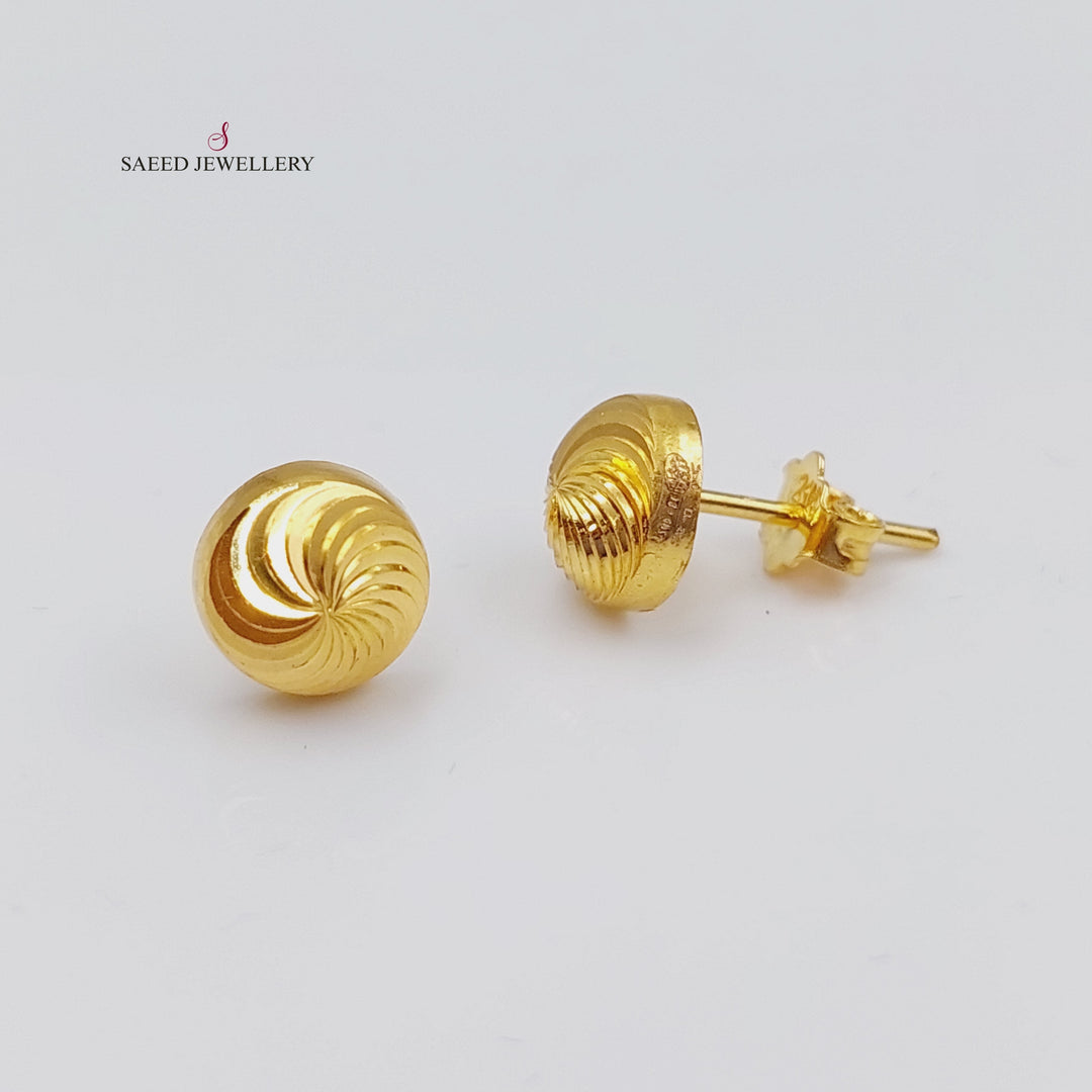 21K Gold Fancy screw Earrings by Saeed Jewelry - Image 7