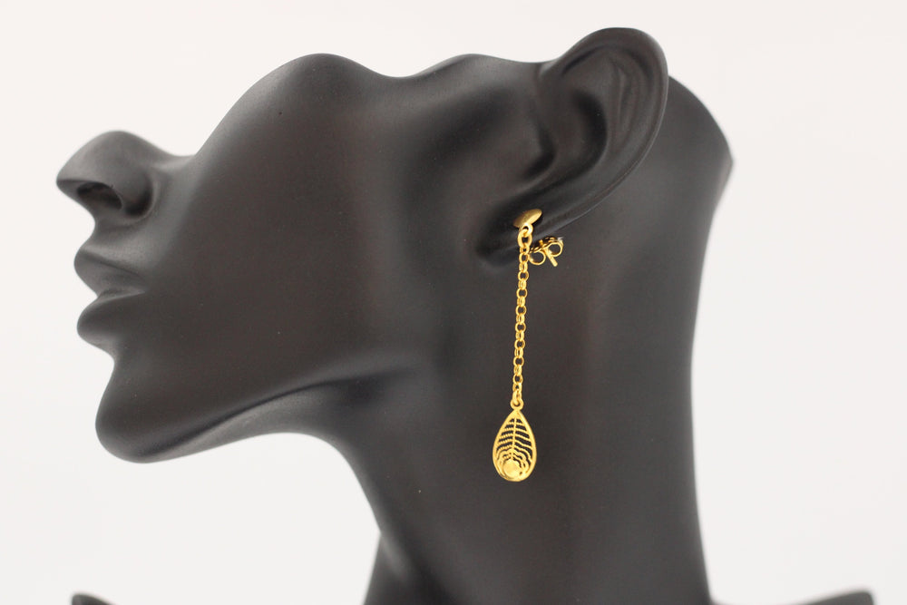 21K Gold Fancy screw Earrings by Saeed Jewelry - Image 2