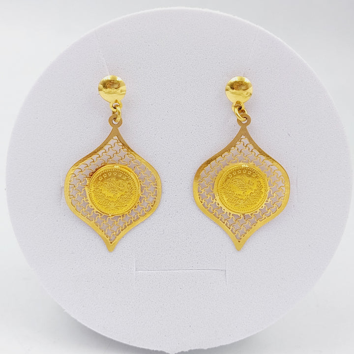 21K Gold Fancy screw Earrings by Saeed Jewelry - Image 1