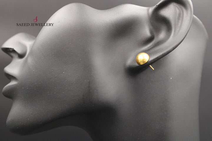 21K Gold Fancy screw Earrings by Saeed Jewelry - Image 2