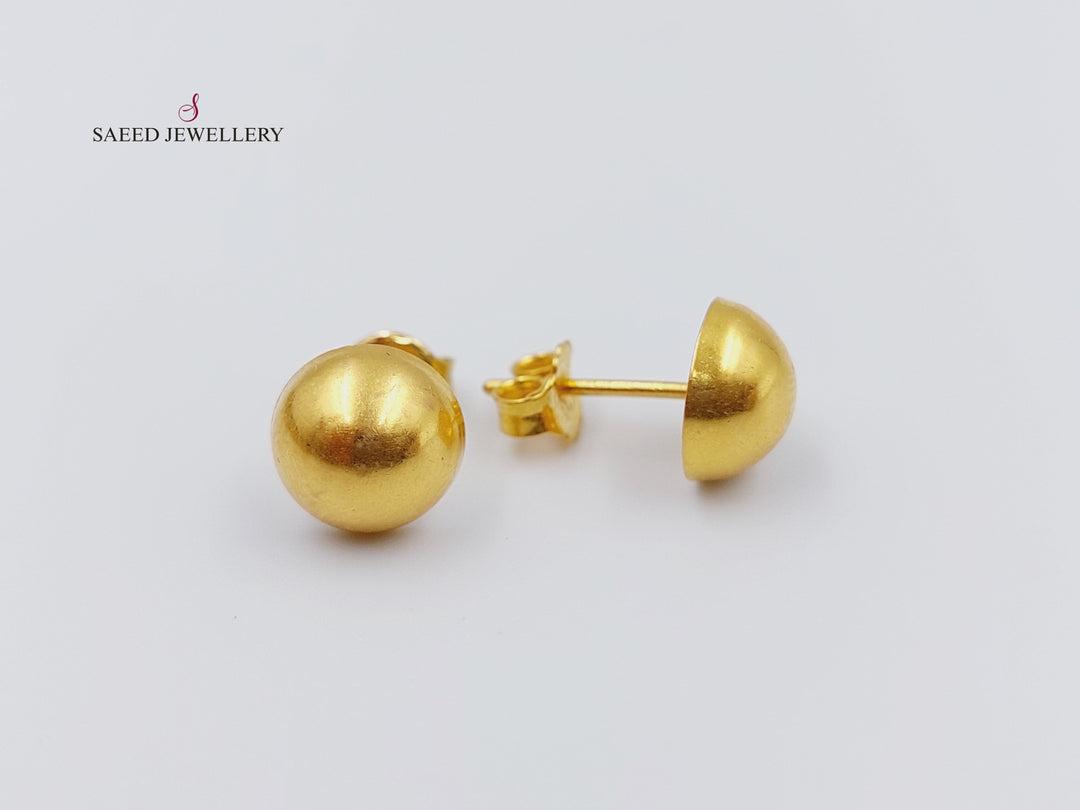 21K Gold Fancy screw Earrings by Saeed Jewelry - Image 3