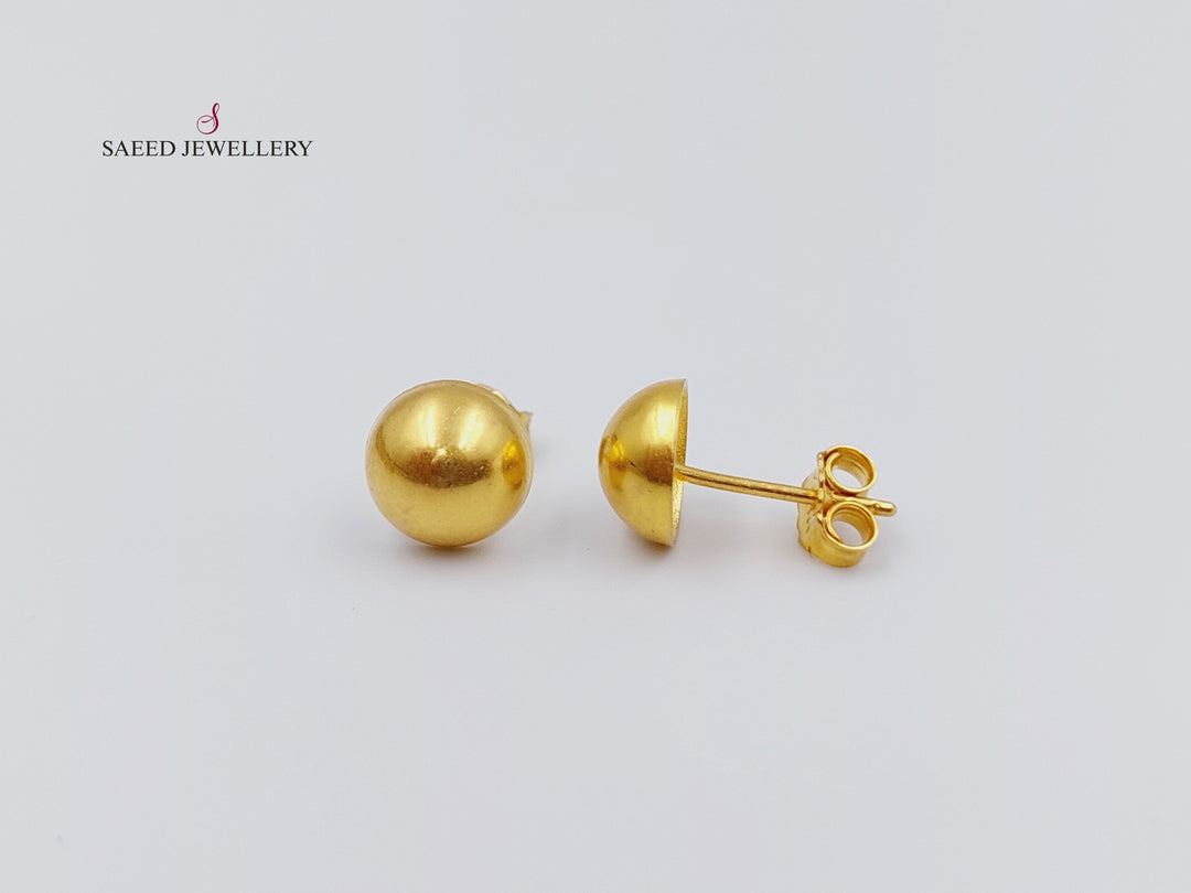 21K Gold Fancy screw Earrings by Saeed Jewelry - Image 4