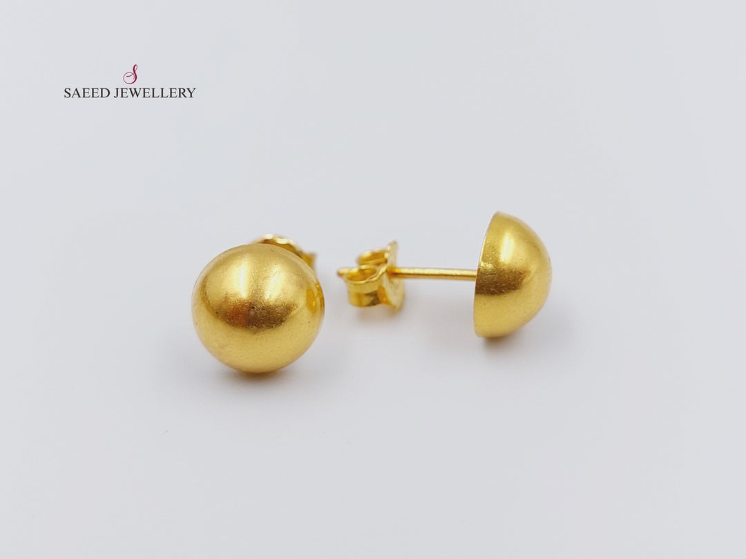 21K Gold Fancy screw Earrings by Saeed Jewelry - Image 1