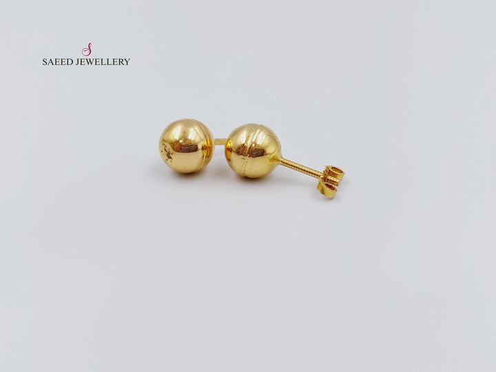 21K Gold Fancy screw Earrings by Saeed Jewelry - Image 6