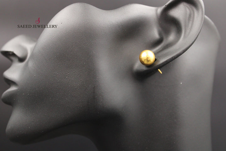 21K Gold Fancy screw Earrings by Saeed Jewelry - Image 8