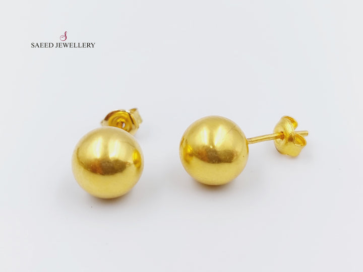 21K Gold Fancy screw Earrings by Saeed Jewelry - Image 3