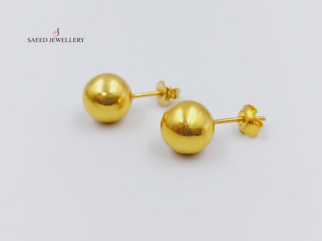 21K Gold Fancy screw Earrings by Saeed Jewelry - Image 4