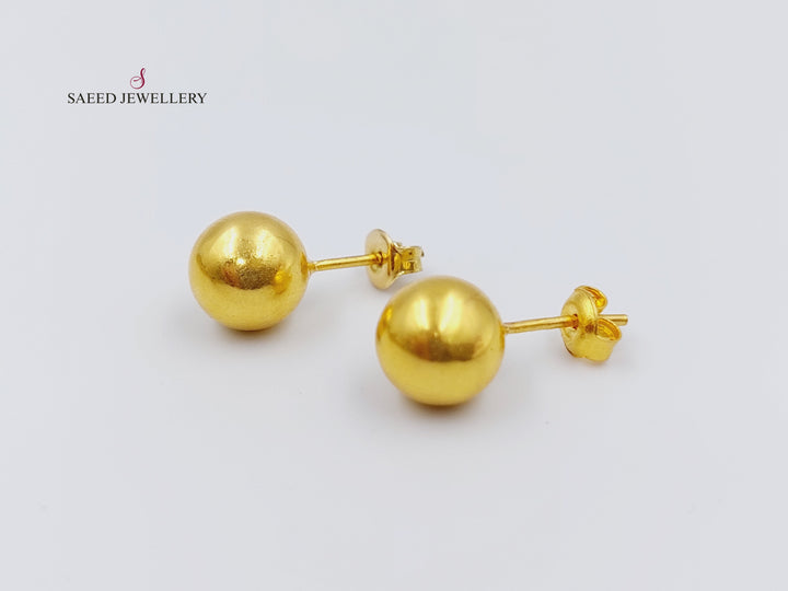 21K Gold Fancy screw Earrings by Saeed Jewelry - Image 5